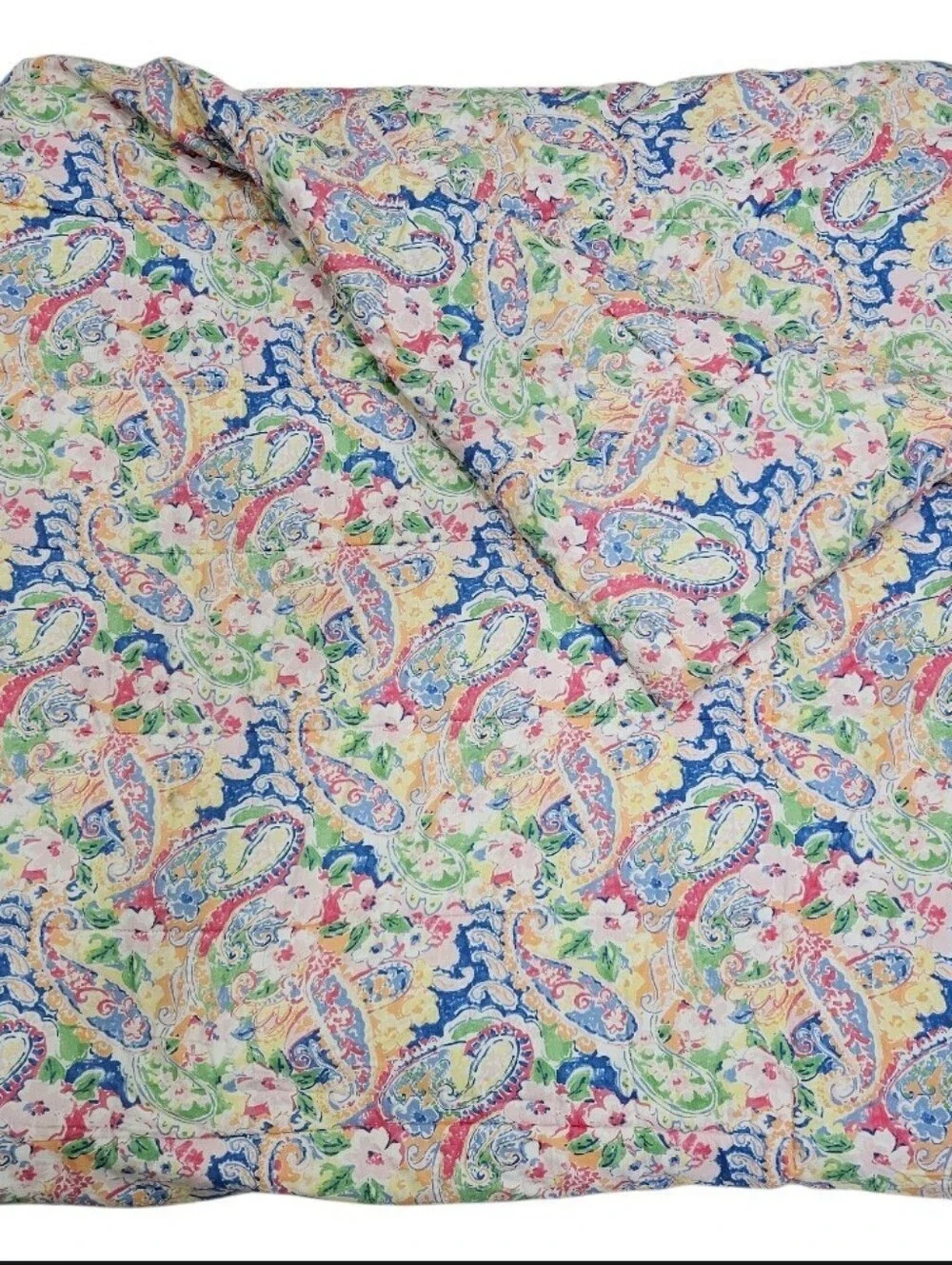 VTG Ralph Lauren Springdale Paisley F/Q Multicolor Floral Comforter Cotton 90s